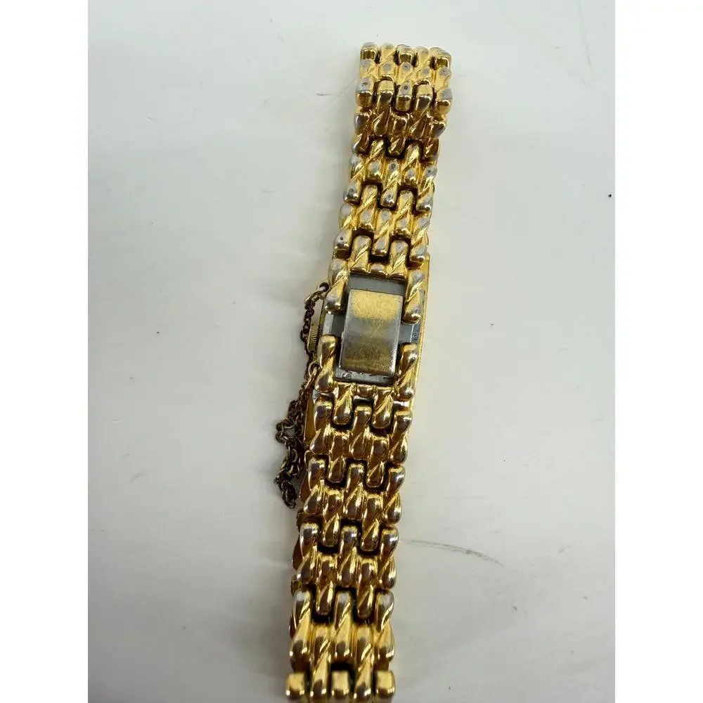 Vintage Pulsar Gold Tone Bracelet Watch Statement Jewelry 5.5 Inch Needs Battery